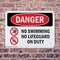 Signmission No Swimming No Lifeguard On Duty, 14 in W x Rectangle, Plastic OS-2PACK-DS-P-1014-L-1711 - alternate 2